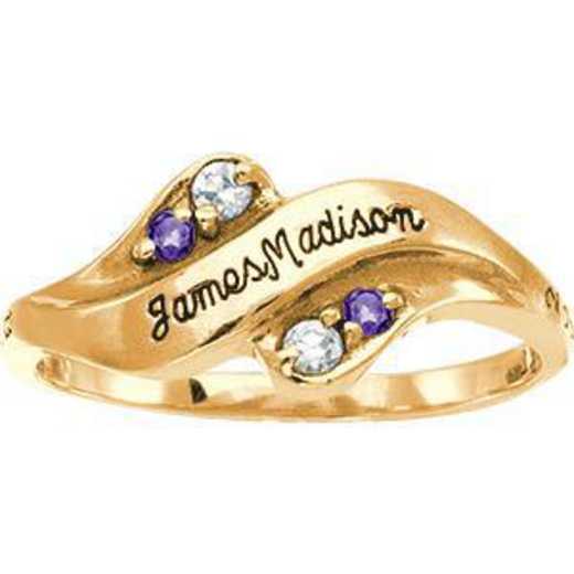 James Madison University Class of 2014 Women's Seawind Ring with Diamonds and Birthstones