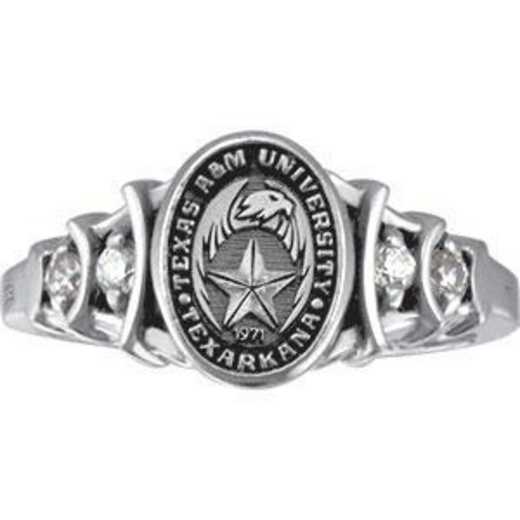 Texas A&M University - Texarkana Women's Crescent Stones Ring