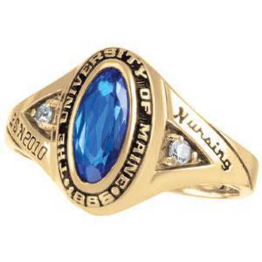 University of Maine Women's Signature with Side Stones Ring