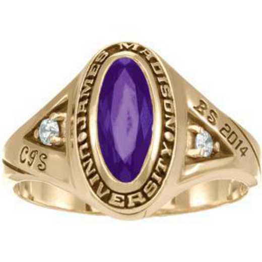 James Madison University Class of 2014 Women's Signature Ring with Cubic Zirconias