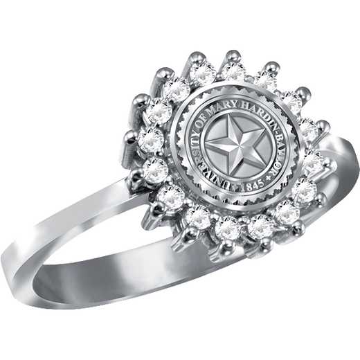 University of Mary Hardin-Baylor Women's 1565Xs Dinner Ring with All Cubic Zirconias