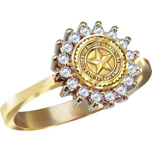 University of Mary Hardin-Baylor Women's 1565Xs Dinner Ring with All Diamonds