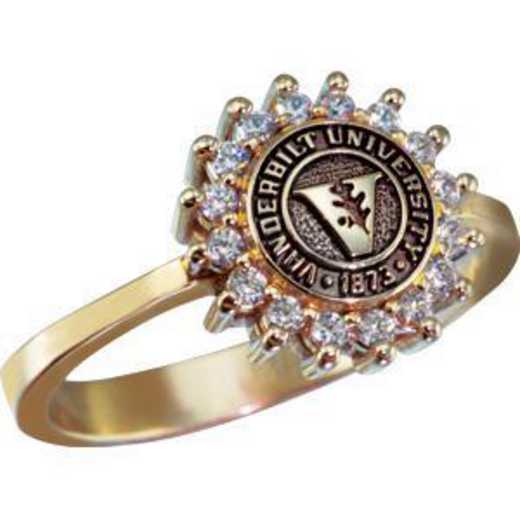 Vanderbilt University Women's Ladies' Fashion Ring with Diamonds
