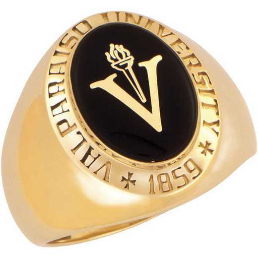 Valparaiso University-Alumni Men's Large Oval Signet with Stone Ring