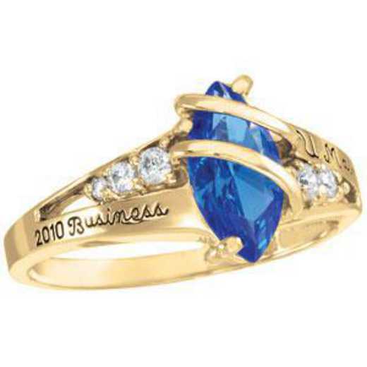 University of Maine Women's Windswept with Side Stones Ring