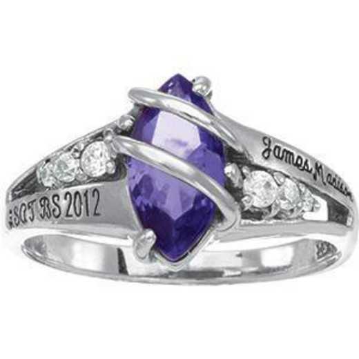 James Madison University Class of 2012 Women's Windswept Ring with Cubic Zirconias