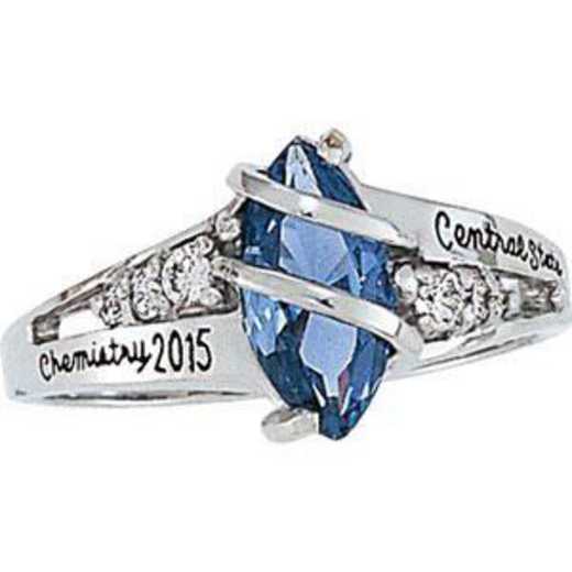 Sonoma State University Women's Windswept Ring with Diamond