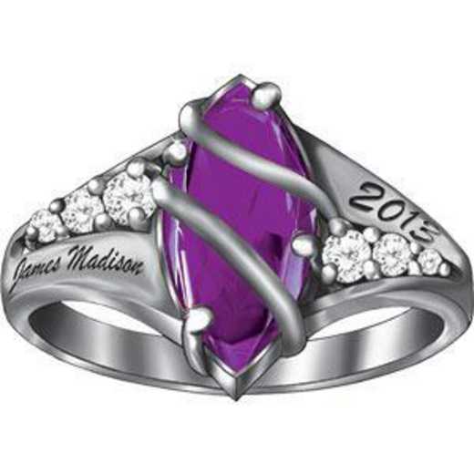 James Madison University Class of 2013 Women's Windswept Ring with Diamonds