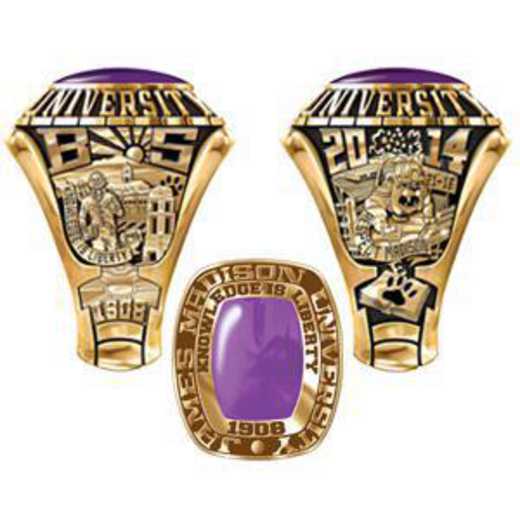 James Madison University Class of 2012 Men's Traditional Ring with Square Stone