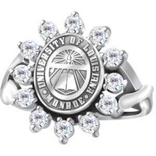 University of Louisiana at Monroe Women's Dinner Ring with Diamonds