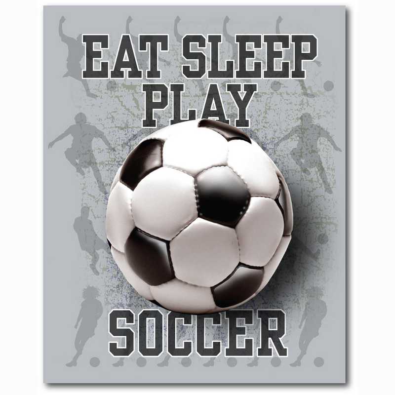 Eat Sleep Play Soccer 16 X 20 Canvas Wall Art