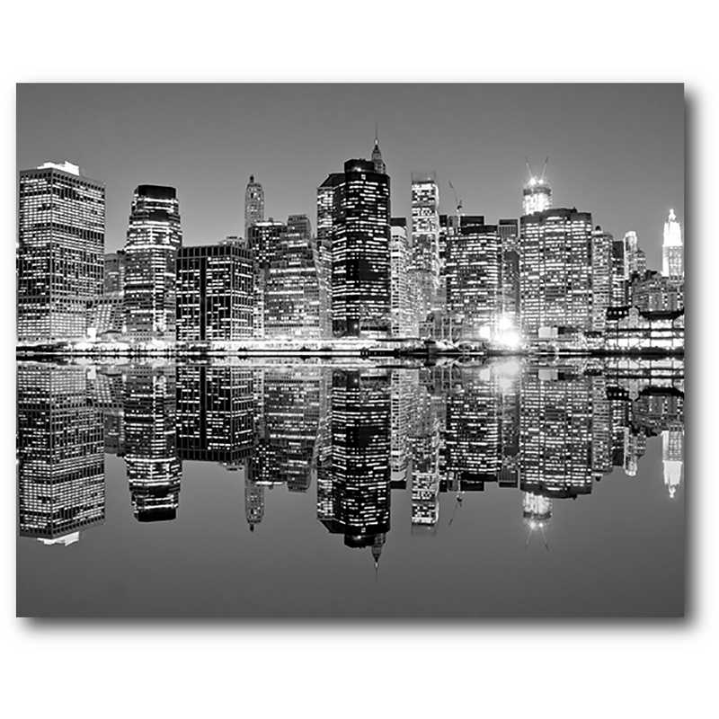 Black White Cityscape 16 X Canvas Wall Art