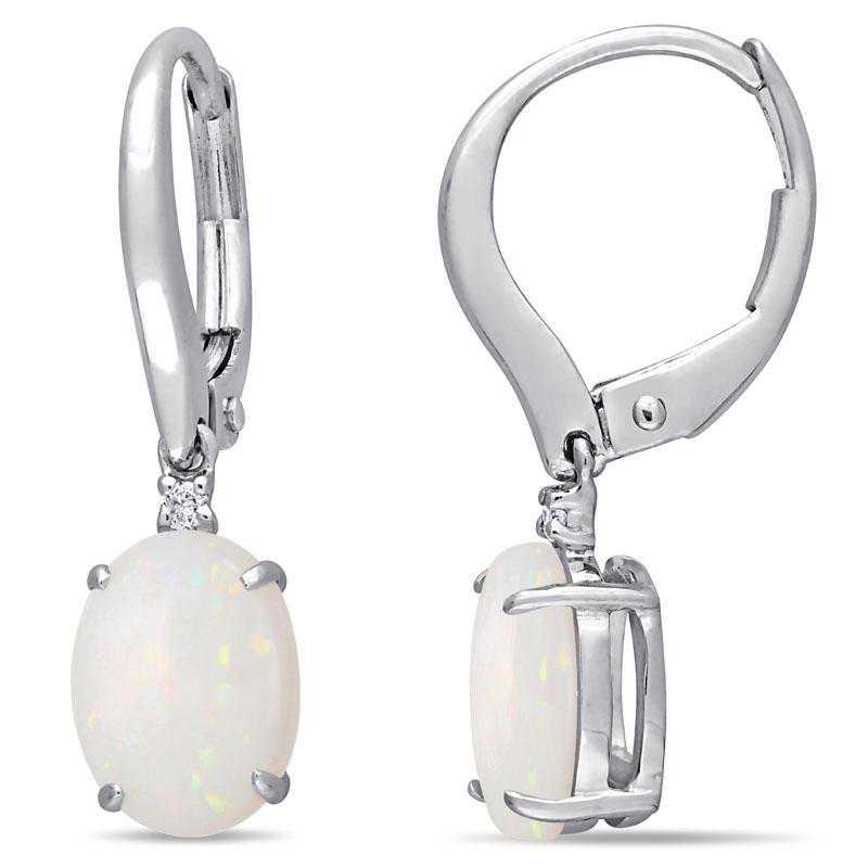 oval diamond drop earrings