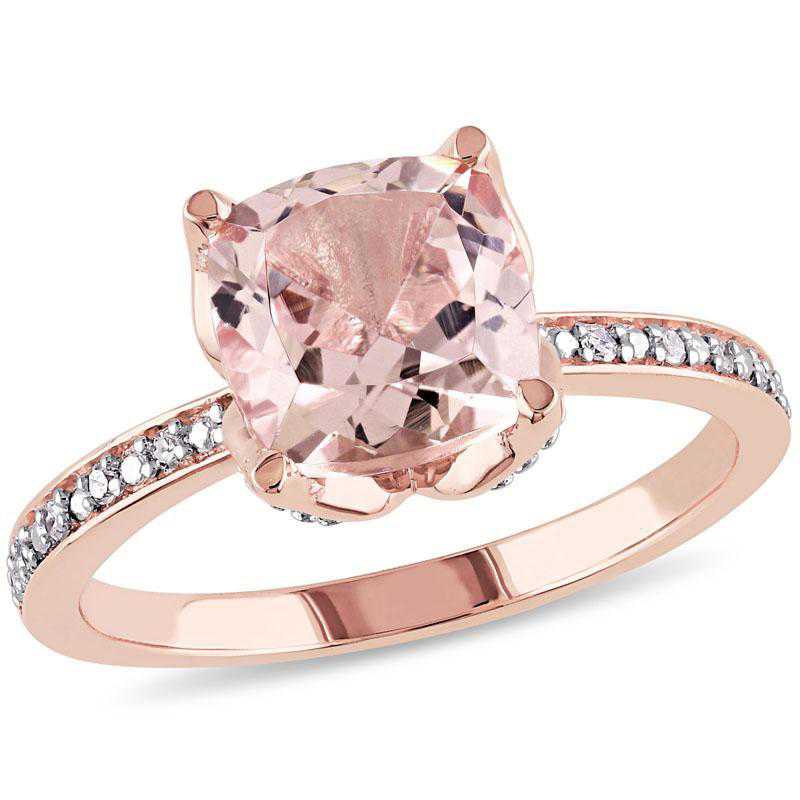 Morganite and Diamond Accent Ring in 10k Rose Gold
