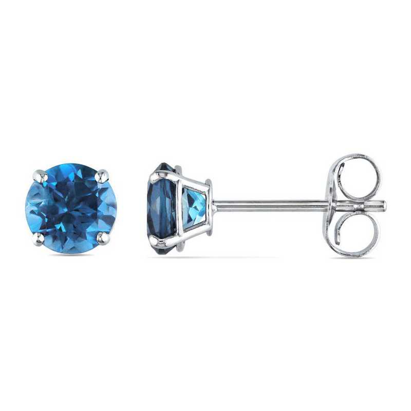 Details about   4.0 Round Solitaire Classic Drop Dangle Royal Blue Topaz Earrings 14k White Gold
