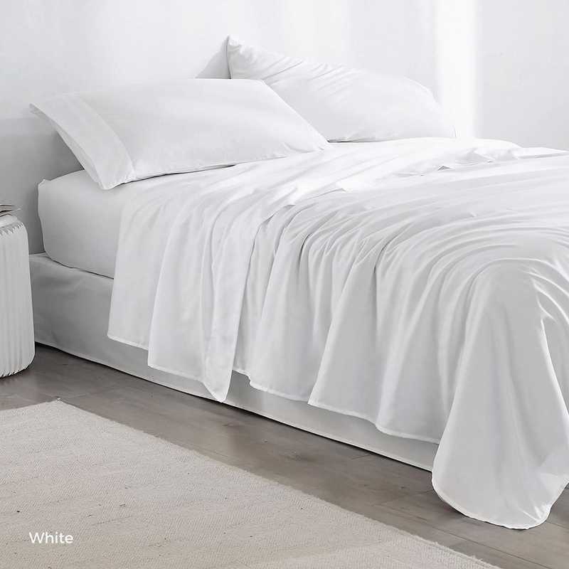 white bed sheets king size