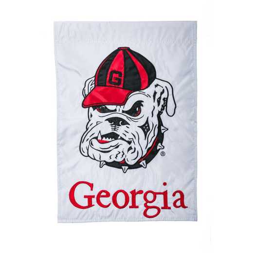 16914: EG Georgia Mascot Applique Garden Flag