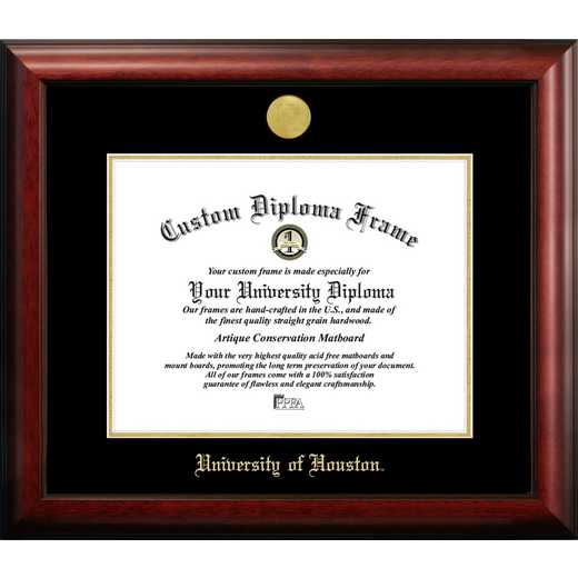 TX954GED-1411: University of Houston 14w x 11h Gold Embossed Diploma Frame