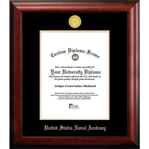 MD997GED-1014: United States Naval Academy 10w x 14h Gold Embossed Diploma Frame