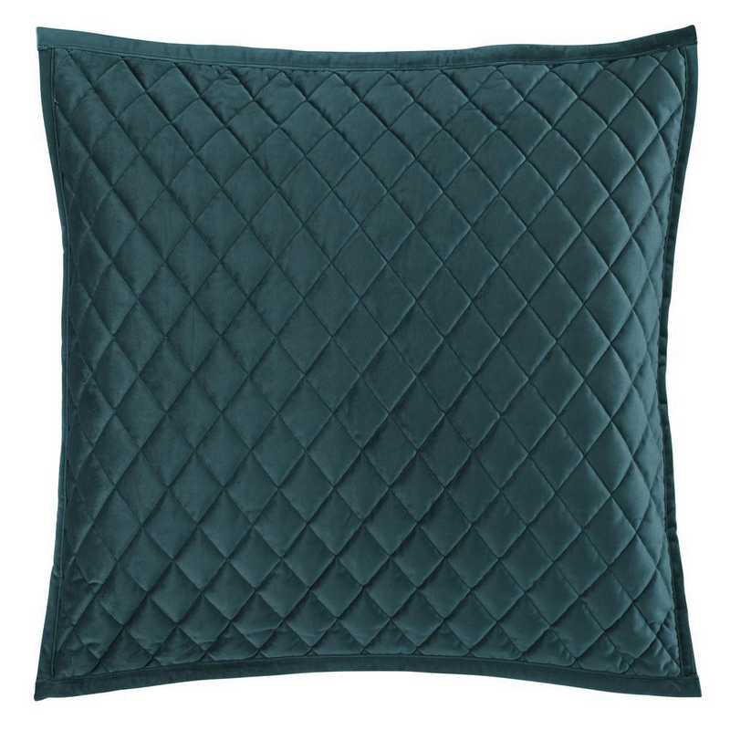 FB6300PS-SS-TL: HEA Quilted Velvet Standard Pillow Sham - Teal        