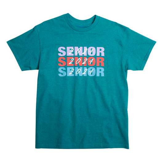 Class of 2024 Senior Triple Play T-Shirt, Antique Jade