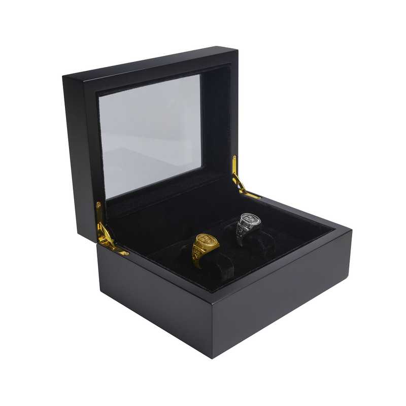 Large Black Ring Box with Window and Magnetic Ring Holder