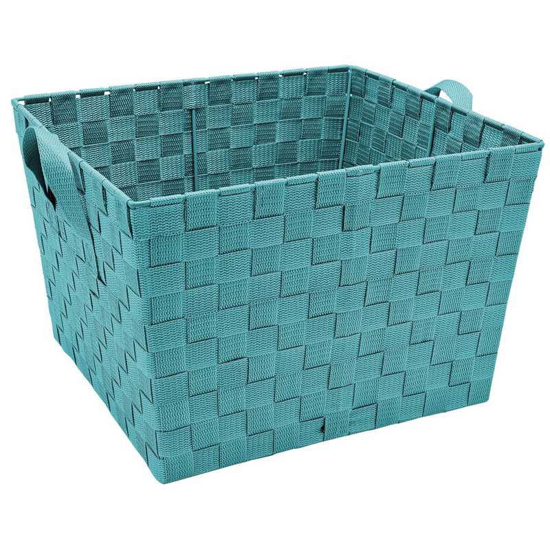 Large Woven Storage Bin In Sapphire