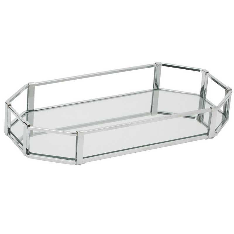 Home Details Octangular Design Mirror Vanity Tray