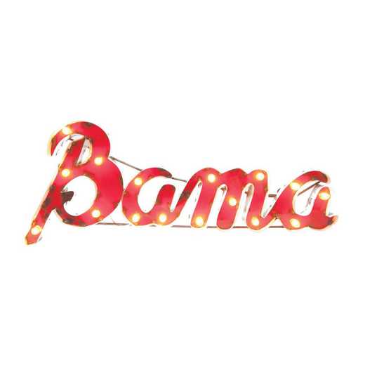BAMAWDLGT: Alabama Bama Metal Decor w/Lights
