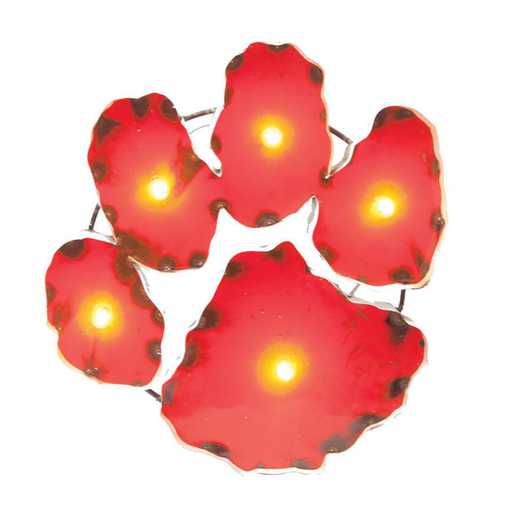 PAWDLGT: Clemson Paw Metal Décor w/Lights