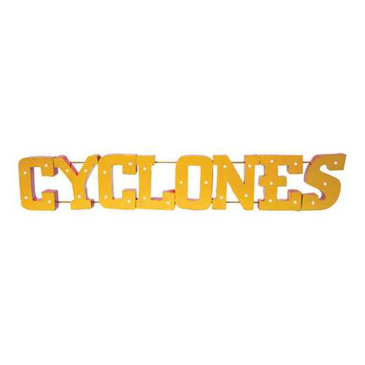 CYCLONESWDLGT: LRT Iowa St Cyclones Metal Décor Lighted