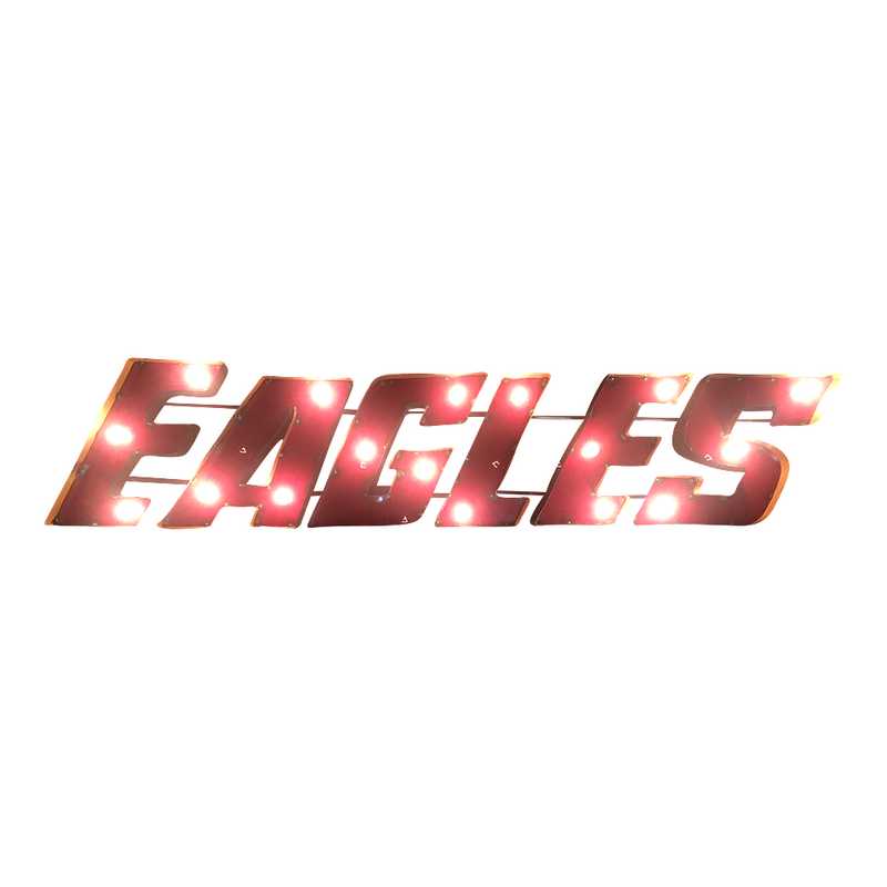 EAGLESWDLGT: Eagles recycled metal wall décor Illuminated