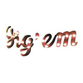 LRT Sales GIGEMWDLGT 40 x 18 in. Texas A&M University Recycled Metal Illuminated Wall Decor