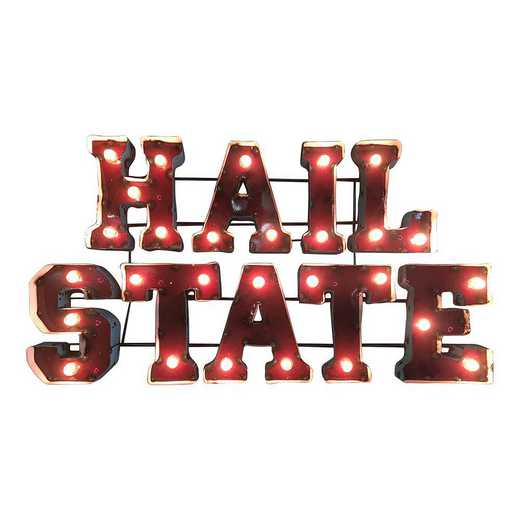 HAILSTATEWDLGT: LRT Ms St Hail State Metal Décor Lighted