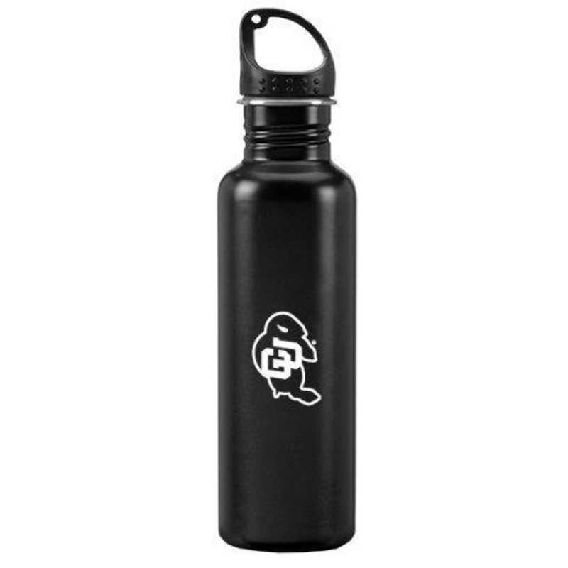 University of Colorado Boulder-24oz Water Bottle with Straw-Silver 