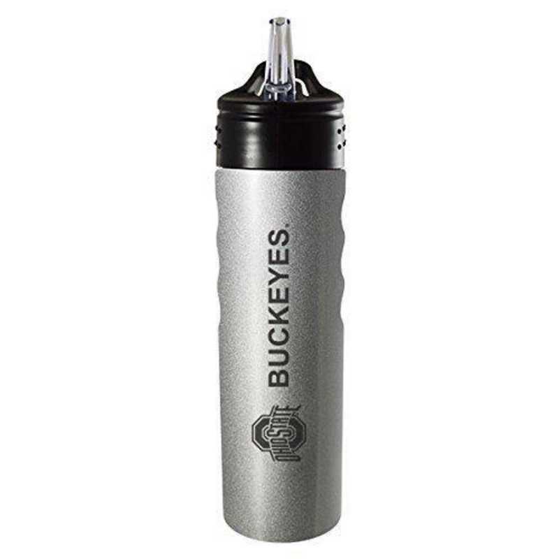 24oz Stainless Steel Grip Water Bottle with Straw-Red 