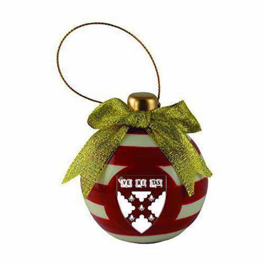 CER-4022-HARVARD-IND: LXG CERAMIC BALL ORN, Harvard