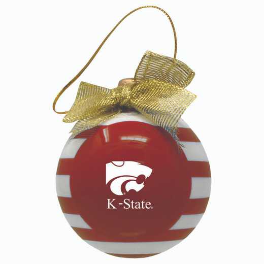 CER-4022-KSTATE-LRG: LXG CERAMIC BALL ORN, Kansas State