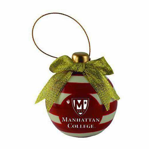 CER-4022-MANHATTAN-SMA: LXG CERAMIC BALL ORN, Manhattan College