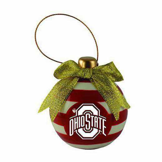 CER-4022-OHIOST-IND: LXG CERAMIC BALL ORN, Ohio State