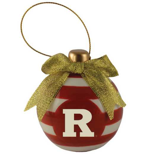 CER-4022-RUTGERS-CLC: LXG CERAMIC BALL ORN, Rutgers