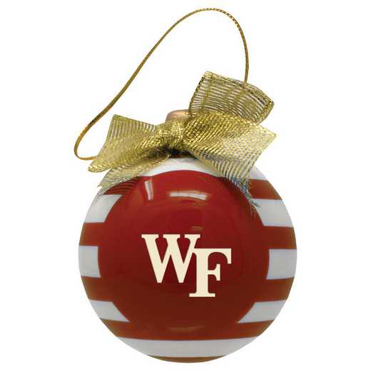 CER-4022-WFU-CLC: LXG CERAMIC BALL ORN, Wake Forest