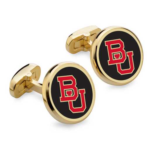 615789149552: Boston University Enamel Cufflinks by M.LaHart & Co.