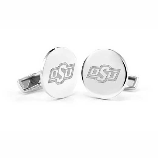 615789069249: Oklahoma State University Cufflinks in Sterling Silver