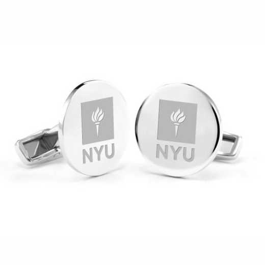 615789105985: New York University Cufflinks in Sterling Silver