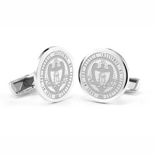 615789372400: Georgia Tech Cufflinks in Sterling Silver