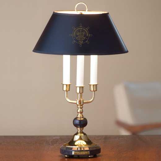 615789246558: Christopher Newport Univ Lamp in Brass & Marble