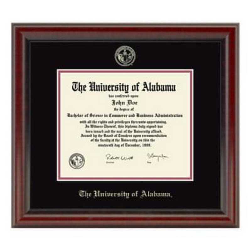Alabama Diploma Frame with photo and wood frame Cherry, Walnut