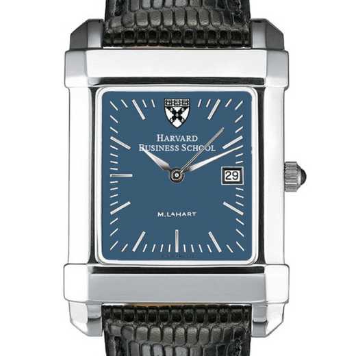 615789410270: Harvard Business School Men's Blue Quad Watch w/LeatherStrap