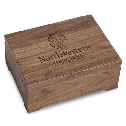 615789239048: Northwestern Univ Solid Walnut Desk Box